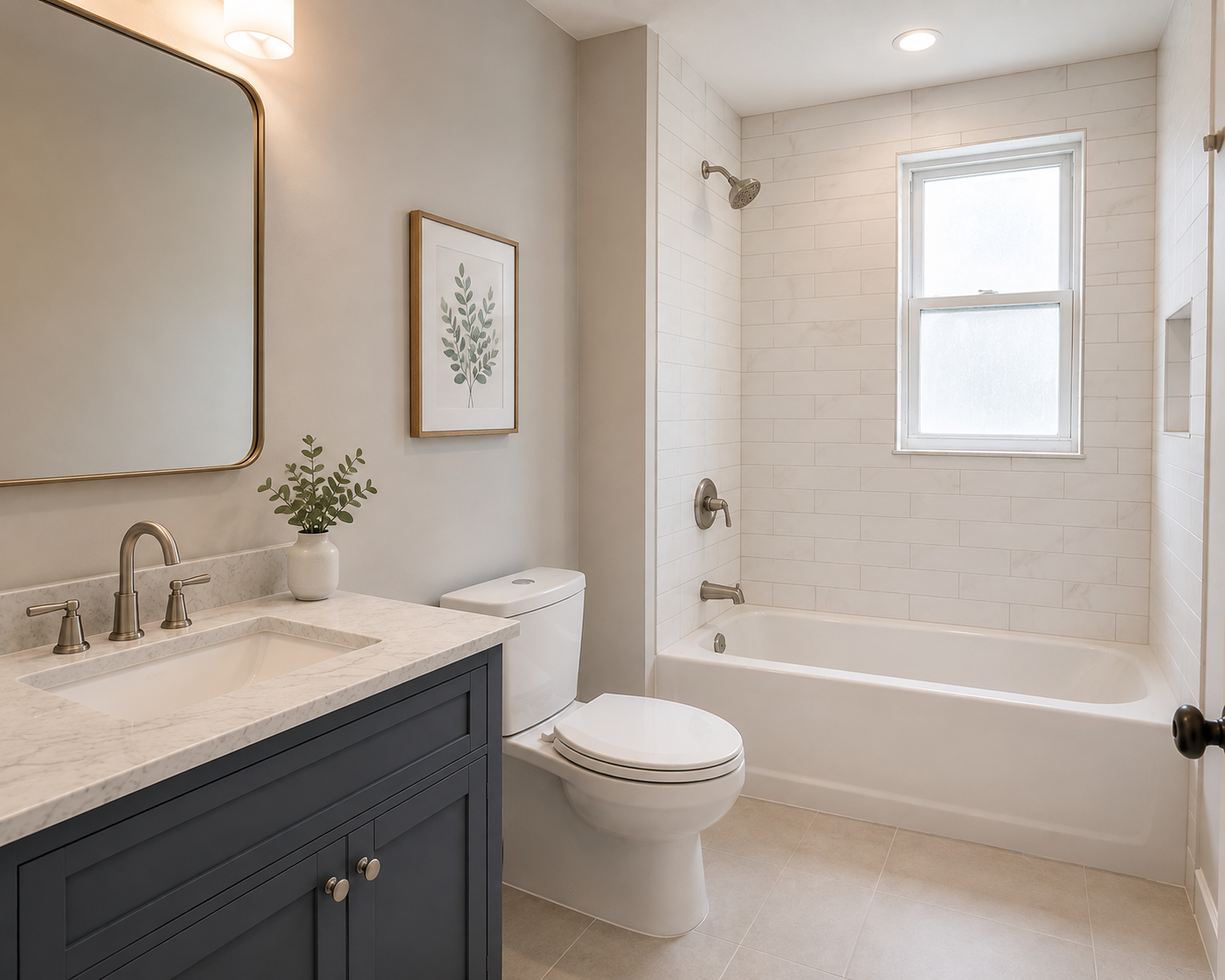 Renovated bathroom, after photo